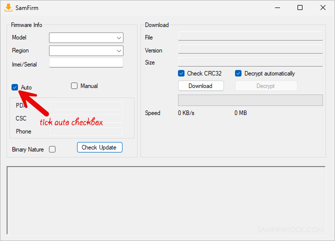 SamFirm Tool Auto CheckBox