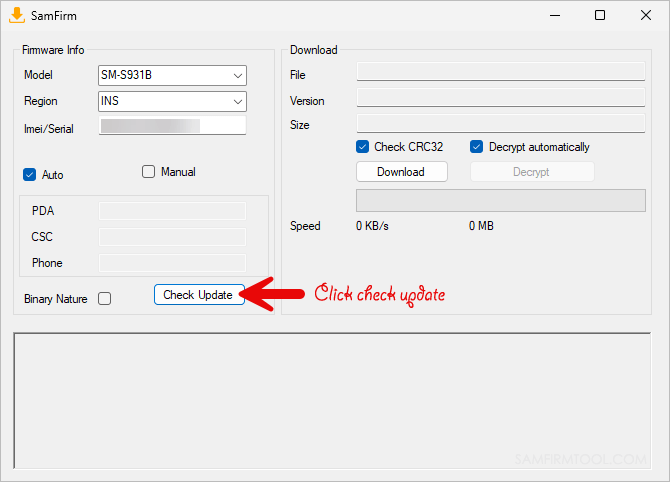 SamFirm Tool Check Update